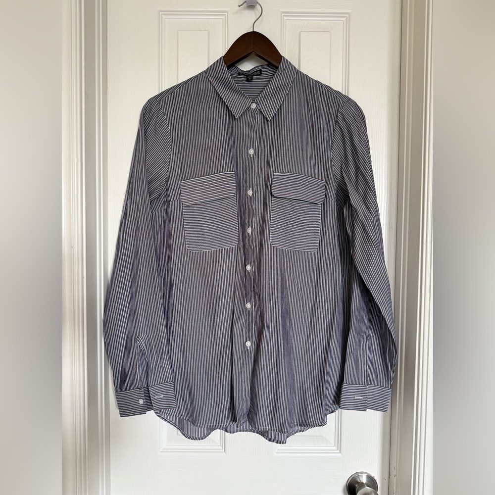 Express Women's Thin-Striped Button-Down Blouse